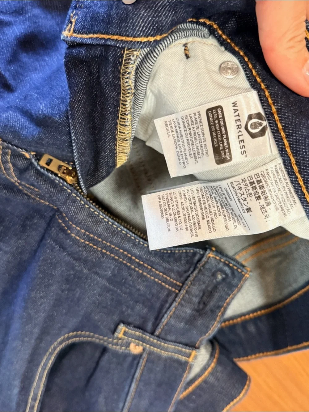 Levi's 511 Slim Straight Jeans in Blue with Tan Patch